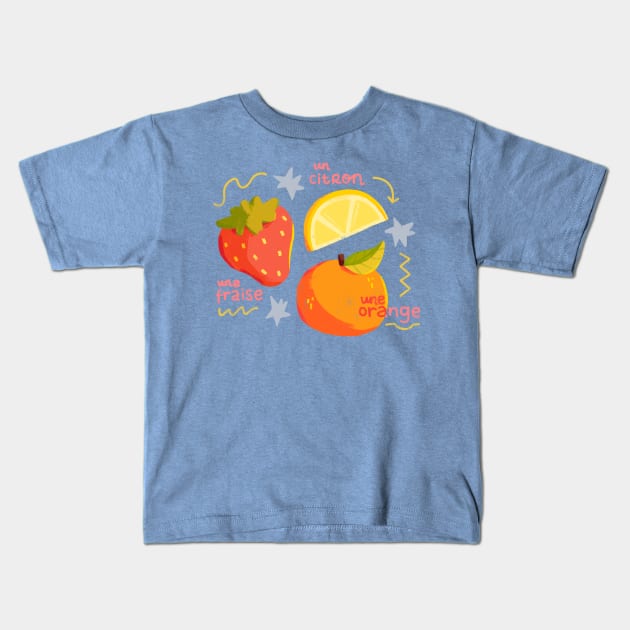 Des Fruits Kids T-Shirt by maiadrawss